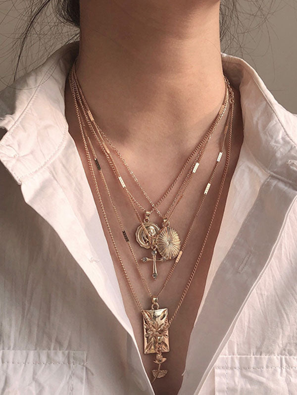 5 CHAINS FASHION NECKLACE