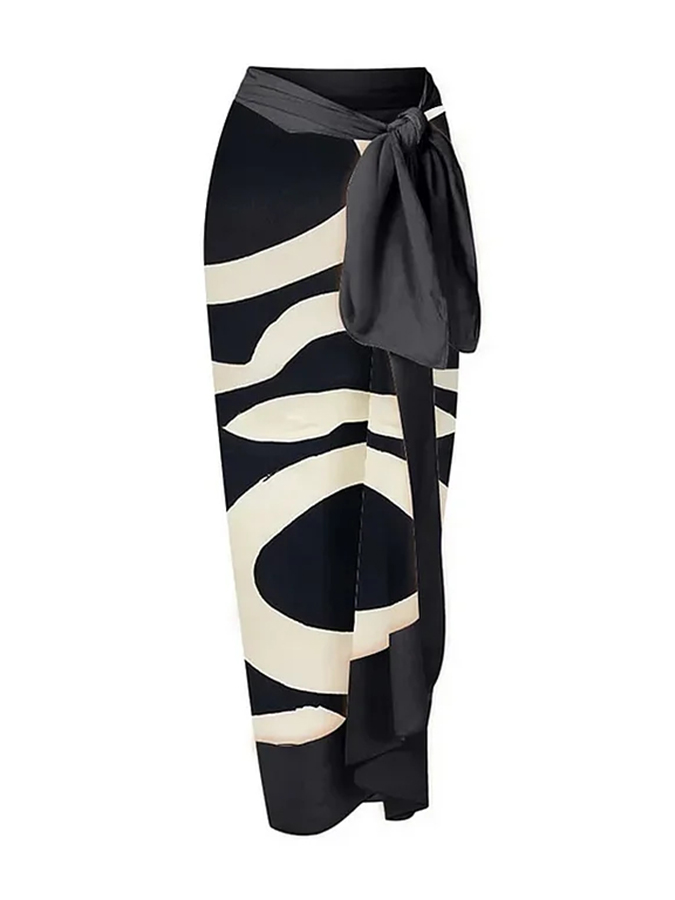 Halter V Neck Printed One Piece Swimsuit and Cover Up