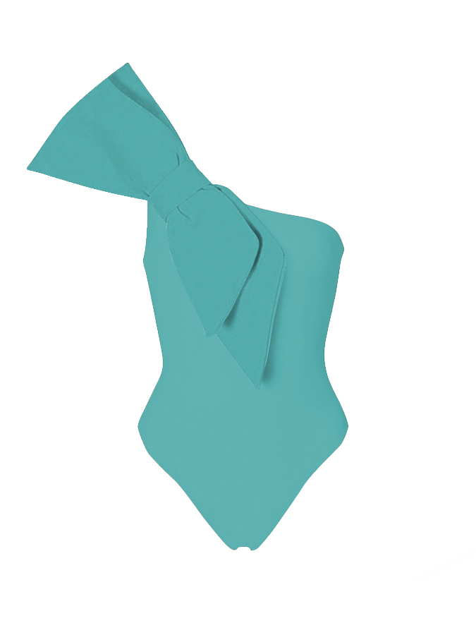 Bow-Tie Decor One Piece Swimsuit And Skirt