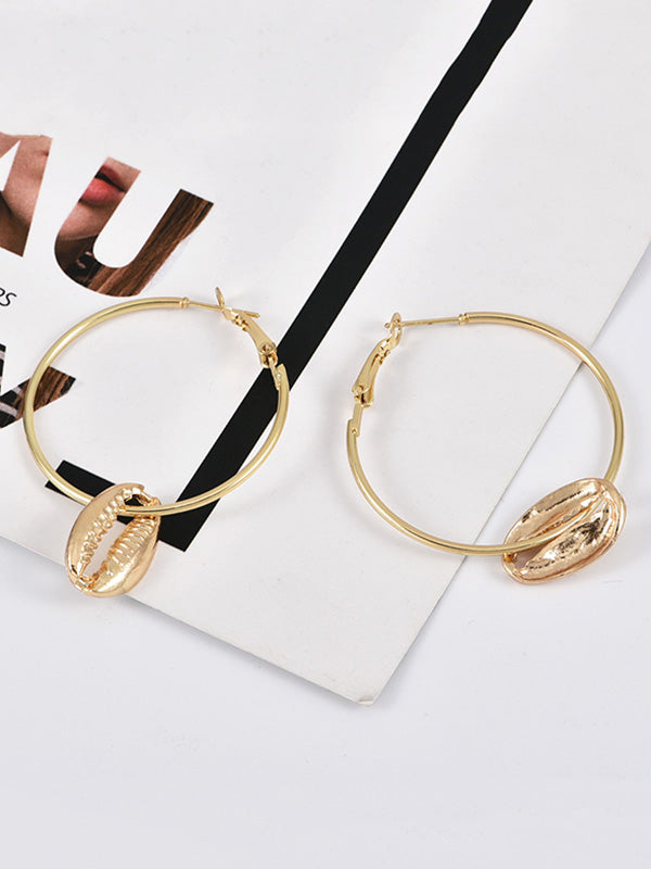 Fashion Trendy Shell Ear Hoop Earrings