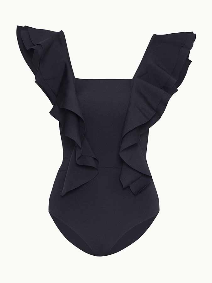 Ruffled Solid One-Piece Swimsuit