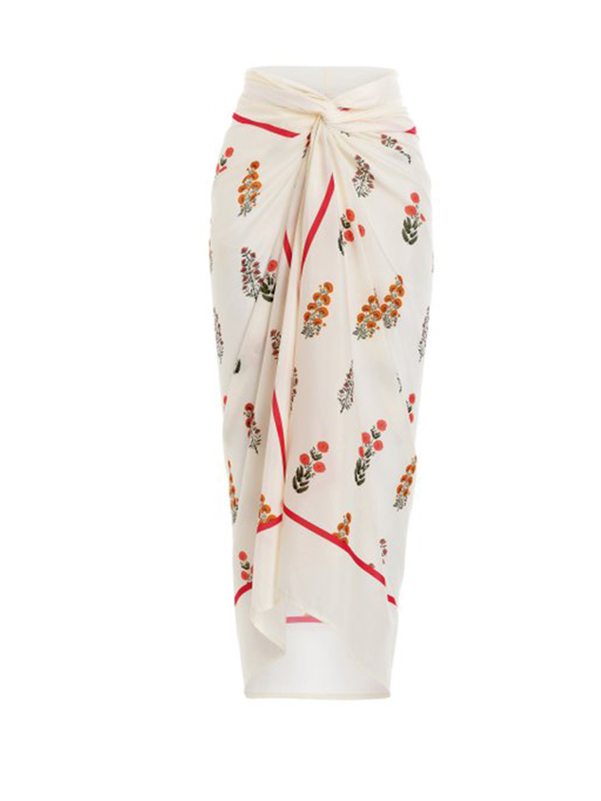 Bandeau Print One-Piece Swimsuit and Cover-Up