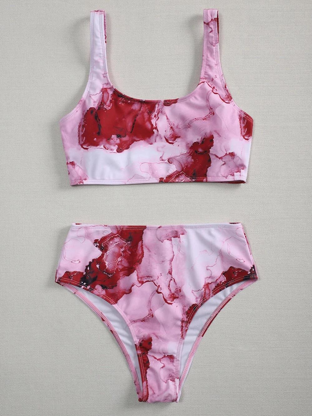 New Print Sport Bandeau Push up Bikinis Sexy Marble