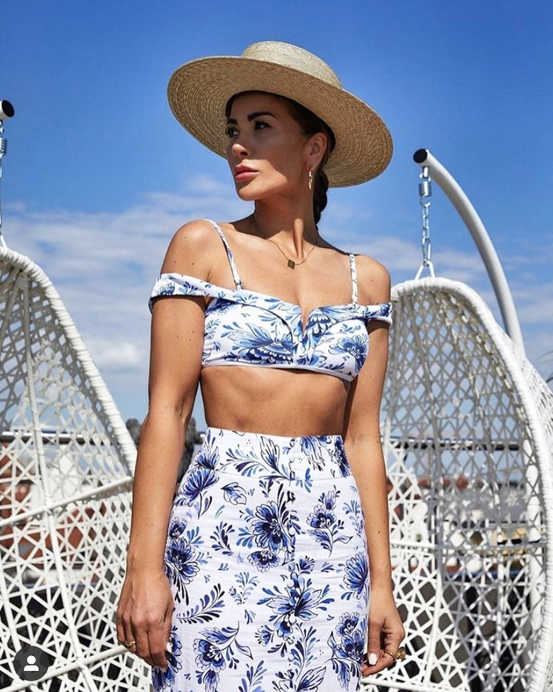 Three-Piece Set Printed Swimsuit and Cover-Up
