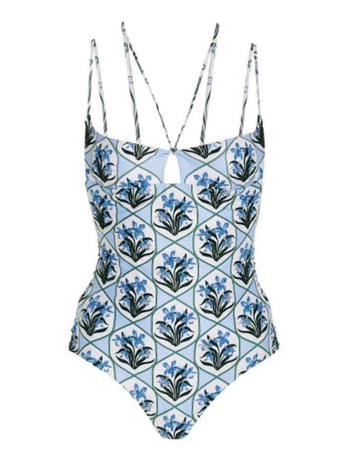 Fashion Print Halter One Piece Swimsuit