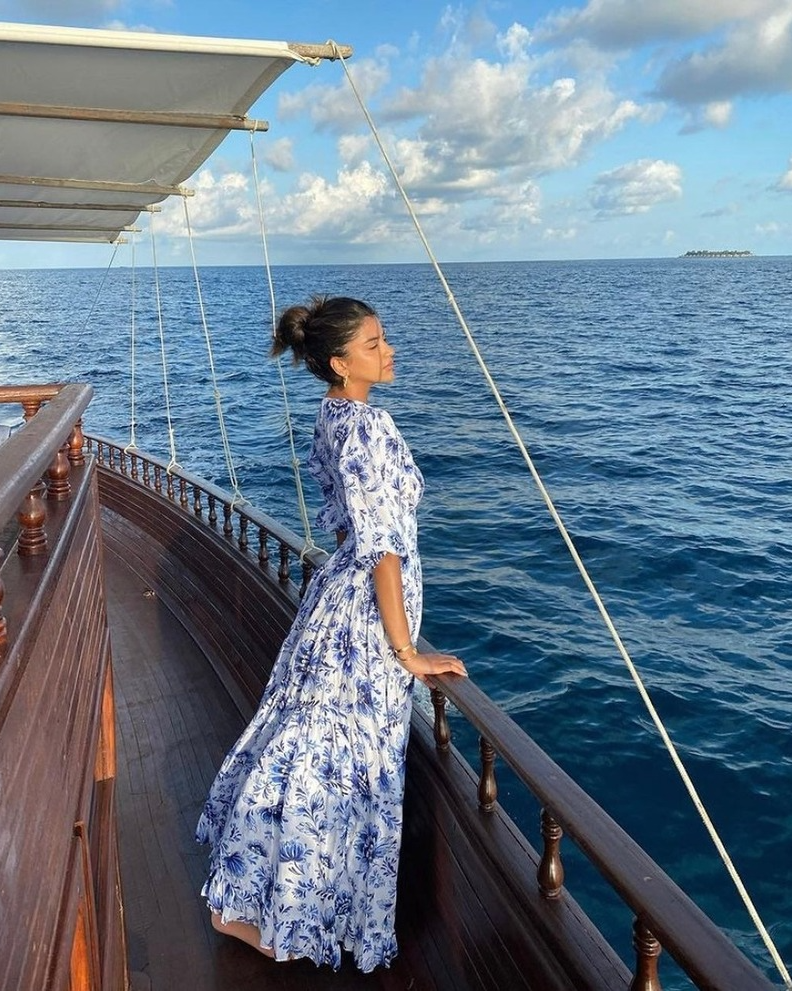 Three-Piece Set Printed Swimsuit and Cover-Up