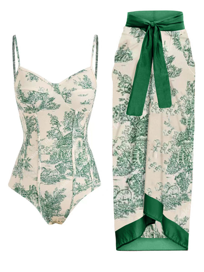 Printed Simple Fashion One Piece Swimsuit