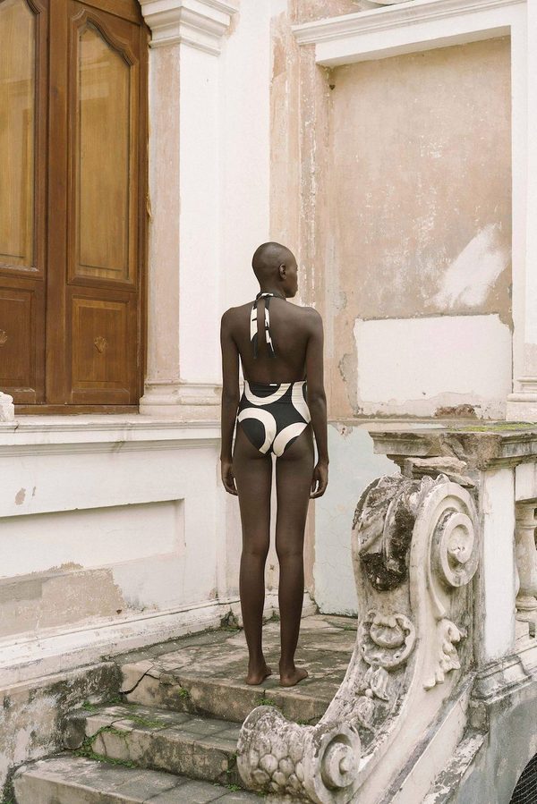 Halter V Neck Printed One Piece Swimsuit and Cover Up