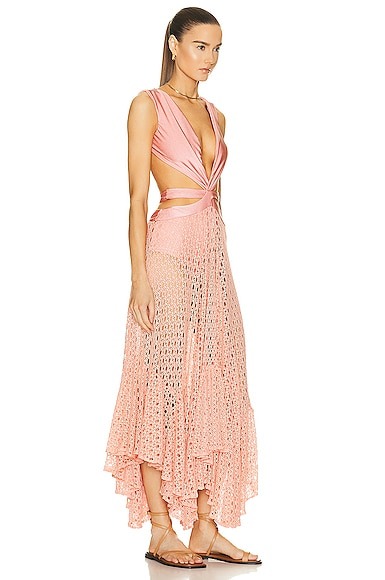 Belted crochet-trimmed swimsuit and beachwear