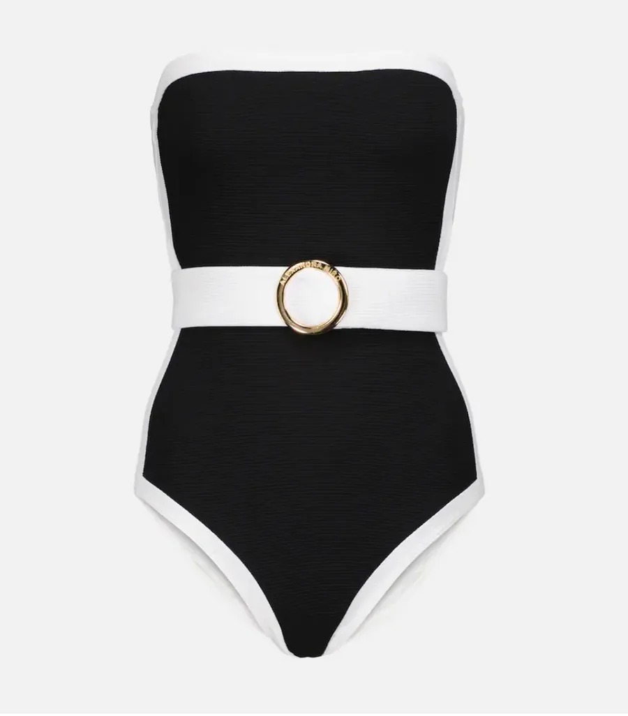 BANDEAU COLOR BLOCK ONE PIECE SWIMSUIT