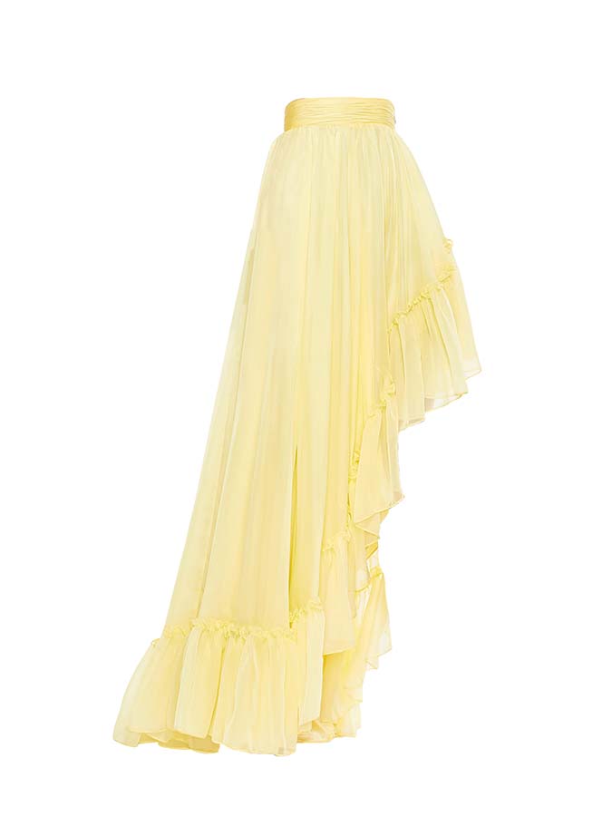 Solid Color One-Shoulder Wood Ear Trim One-Piece Swimsuit