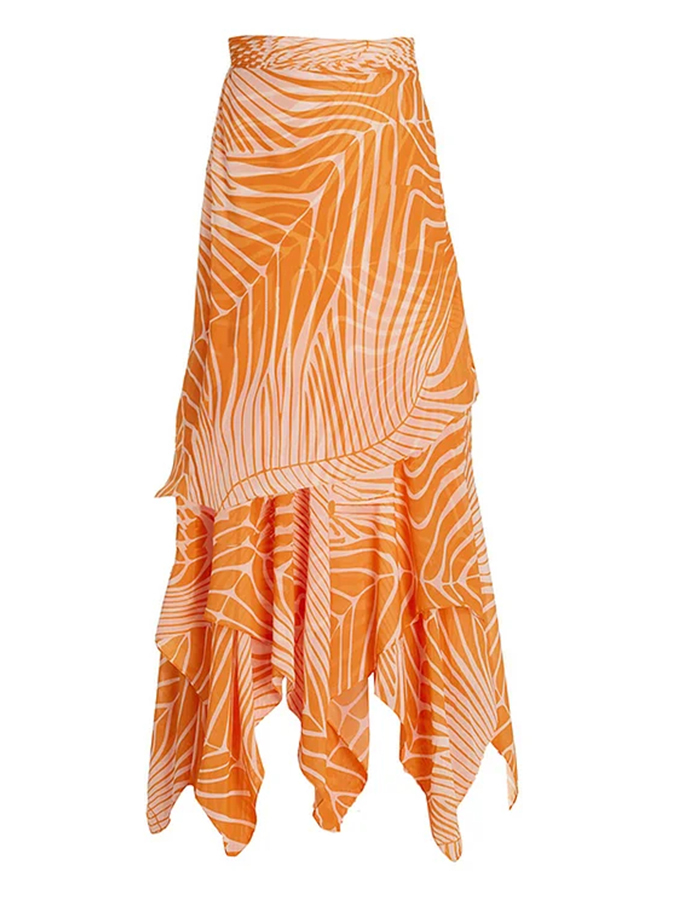 Botanical Print One Piece Swimsuits and Skirt