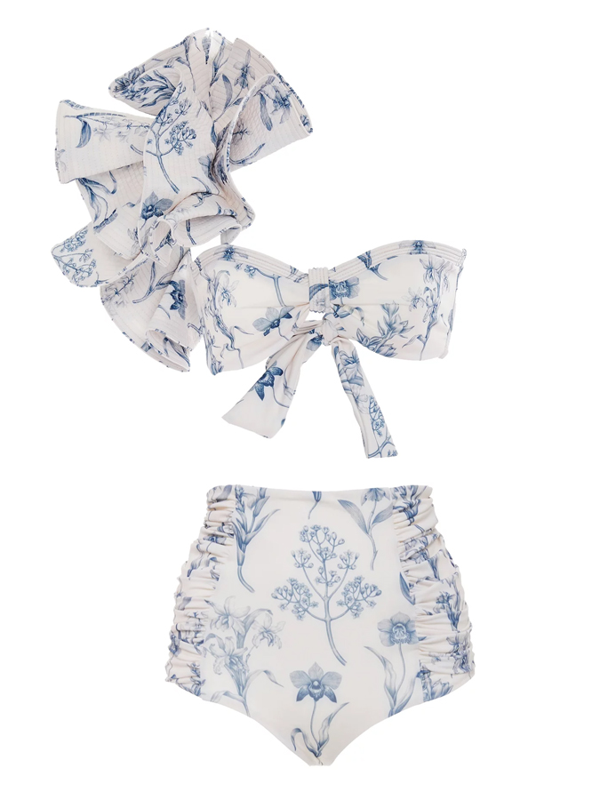 Printed Ruffle Fashion Bikini Swimsuit