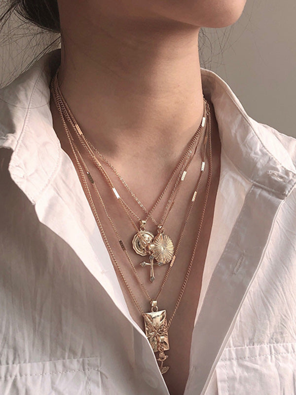 5 CHAINS FASHION NECKLACE