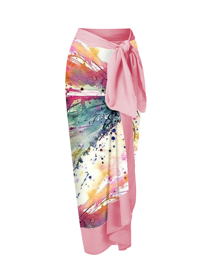 Watercolor Dragonfly Print One SHoulder Ruffle One-Piece Swimsuit And Cover up