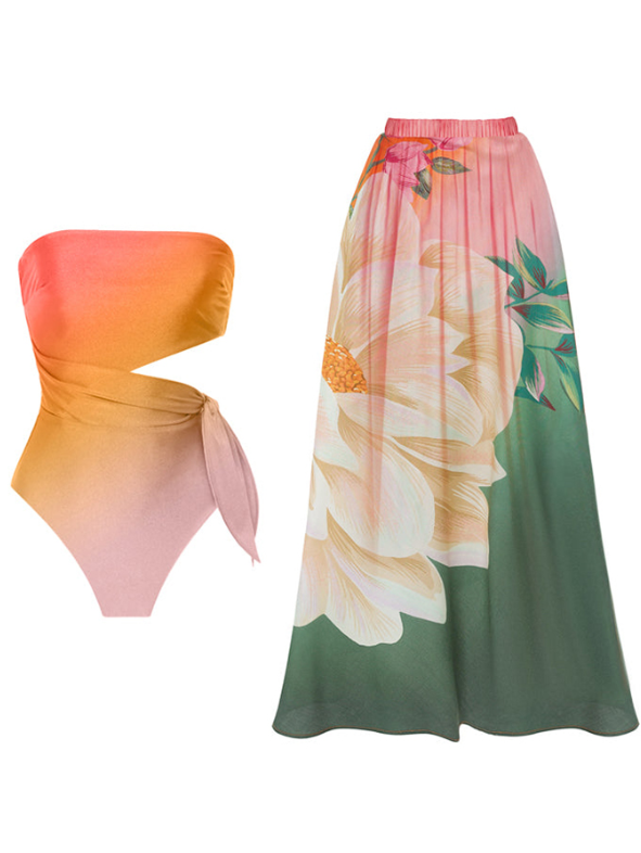 Gradient Print Fashion Swimsuit Set
