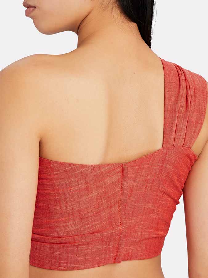 Solid One-Shoulder Swimsuit and Beach Skirt