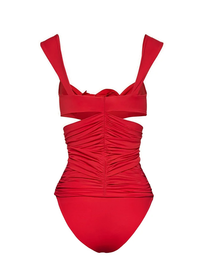 3D Flower Cutout One Piece Swimsuit