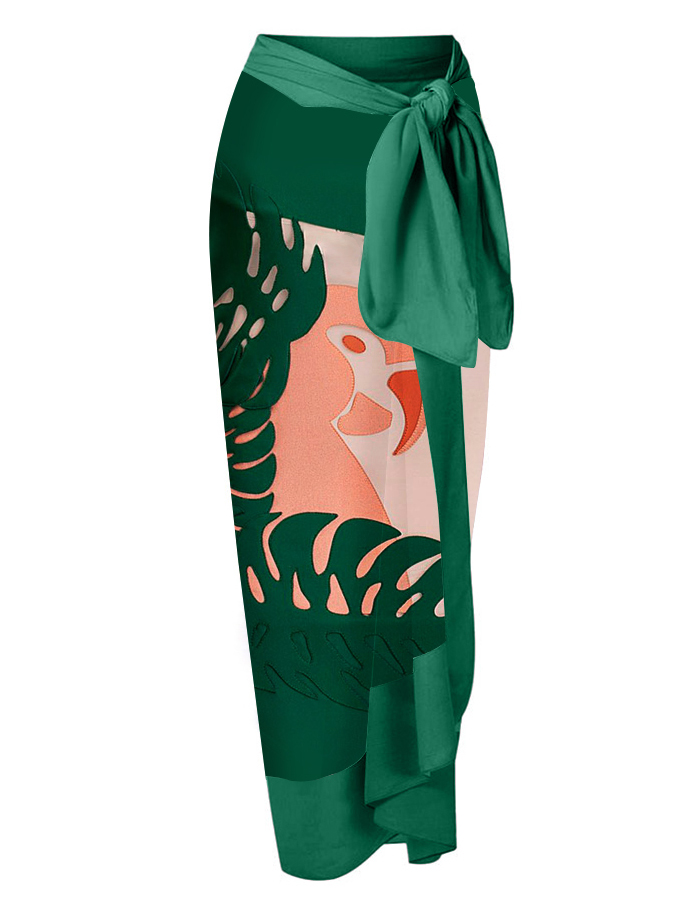 Fashion Vintage Colorblock Animal Print One Piece Swimsuit