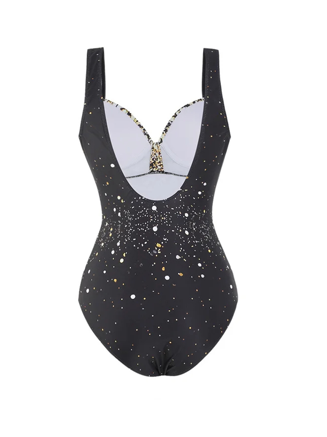 The Starry Sky Sexy One Piece Swimsuit and Skirt/Sarong