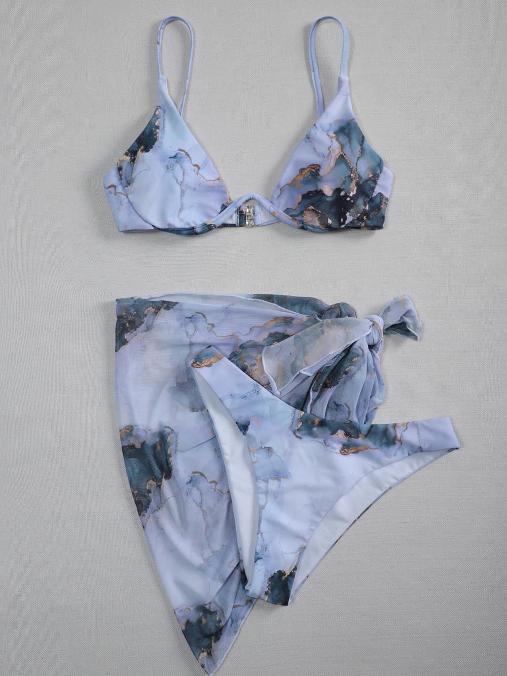 New Print Sport Bandeau Push up Bikinis Sexy Marble