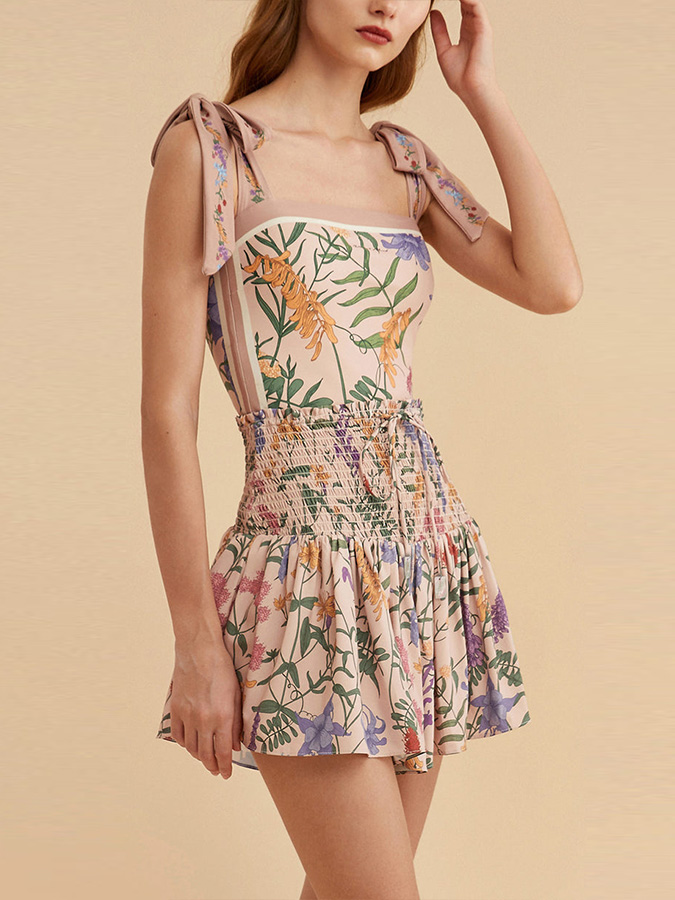 Reversible Tie-Shoulder One Piece Swimsuit