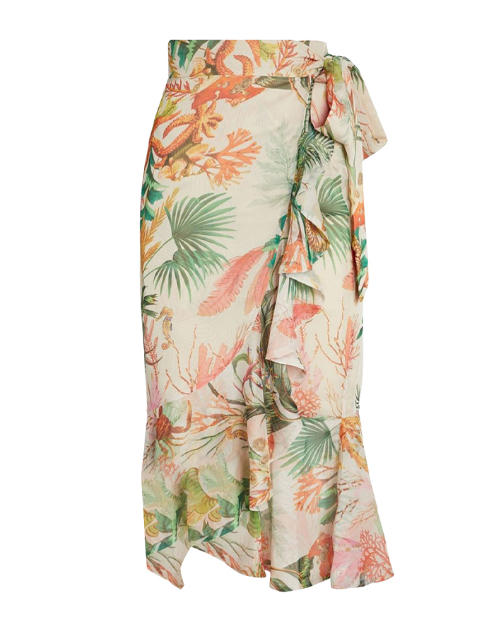 V-Neck Floral Print One-Piece Swimsuit and Cover-up