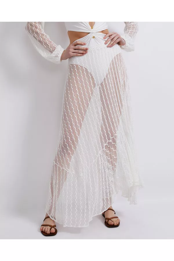 Sexy Solid Lace Panel Beach One Piece Swimsuit