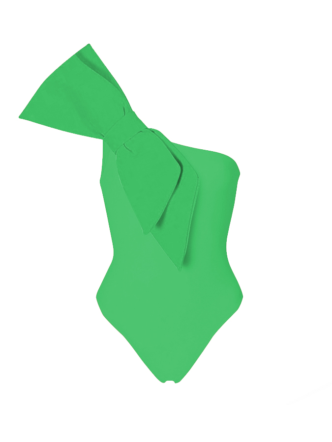 Bow-Tie Decor One Piece Swimsuit And Skirt