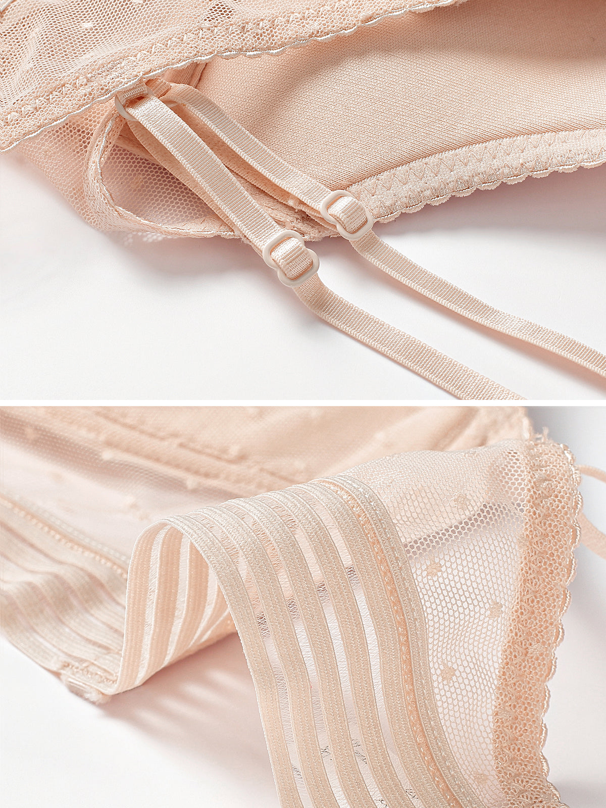 Ropa interior de sujetador inalámbrico de encaje francés de malla de l