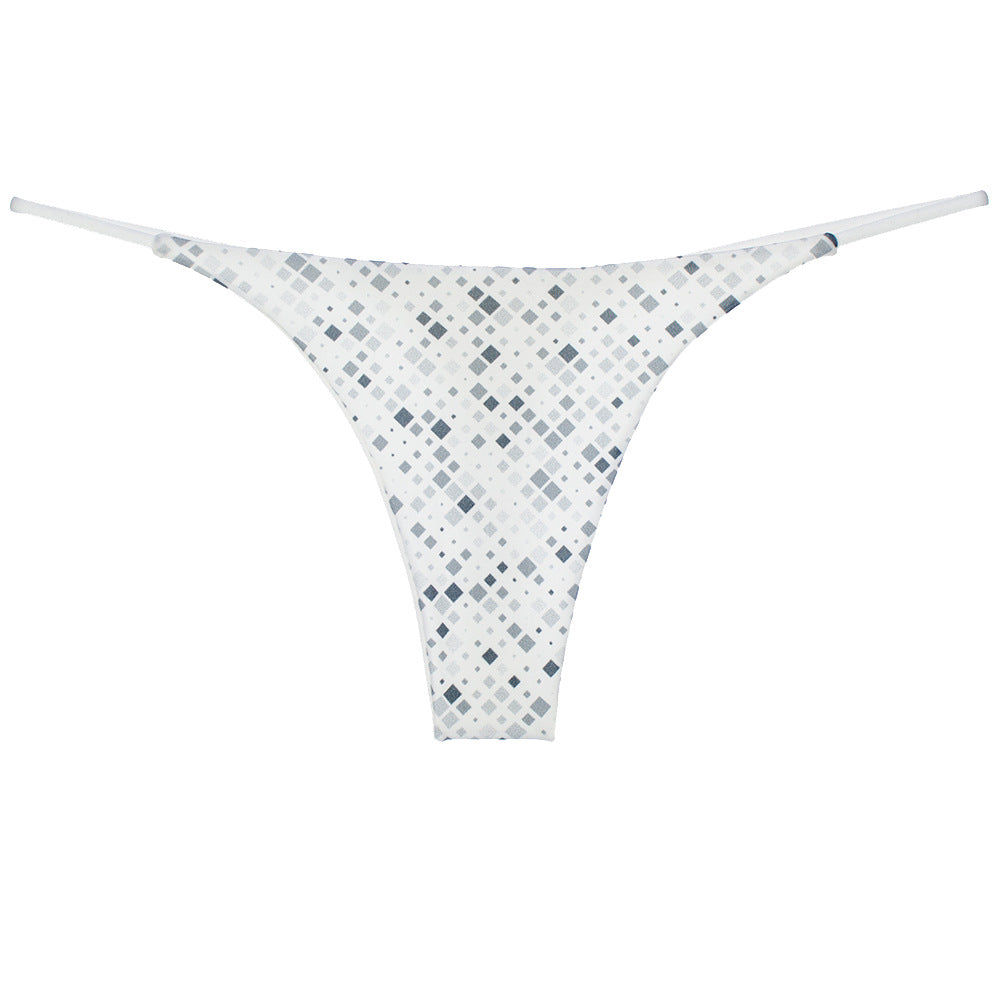 Tanga con espalda en t con estampado de leopardo para mujer