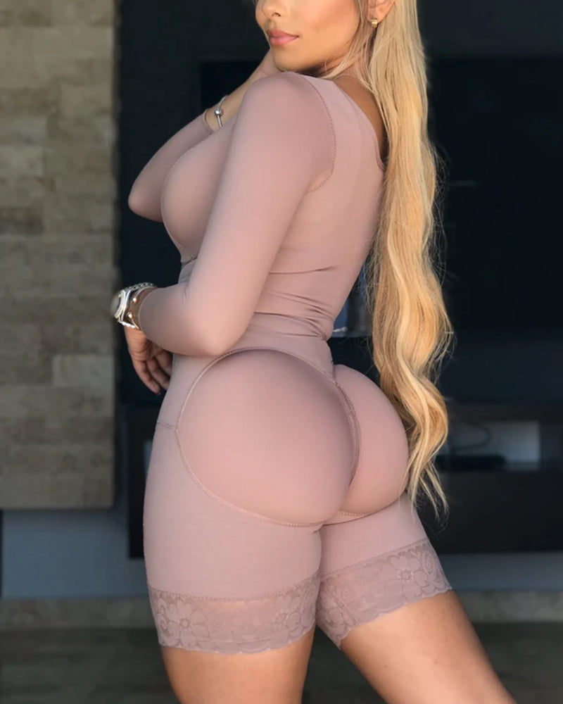 Mujeres de longitud media cierre frontal ajustable compresión adelgaza