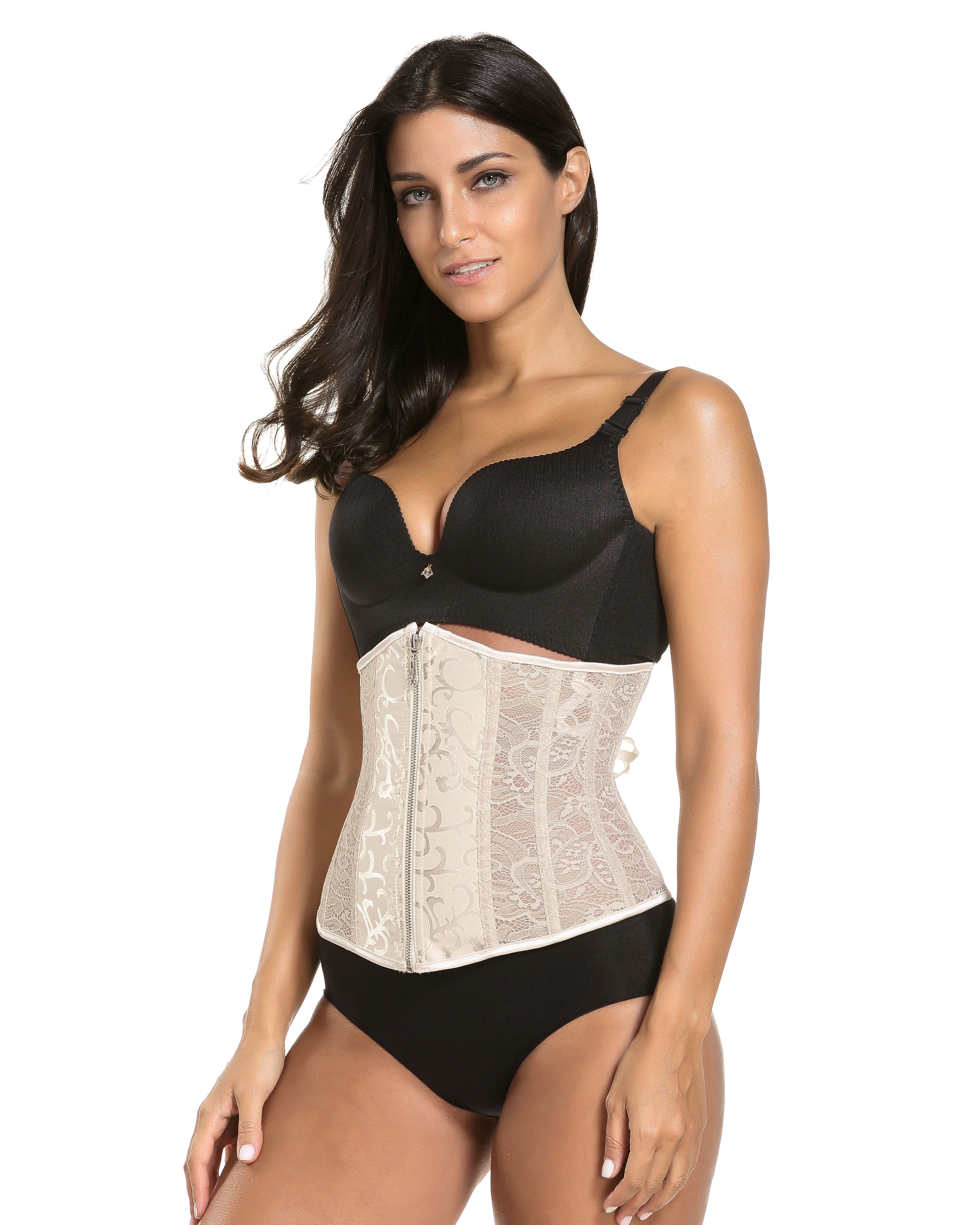 Ropa interior moldeadora de cuerpo de encaje, corsé de cuerpo de vesti