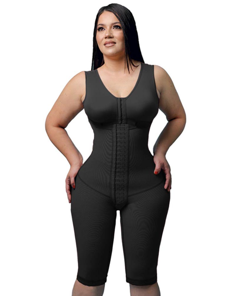 Women's Compression Shapewear Knee-length Girdle With Bra Slimming Bodysuit