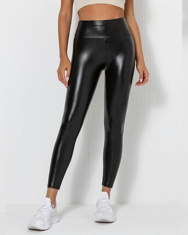 Leggings de cintura alta para mujer scrunch bum pu