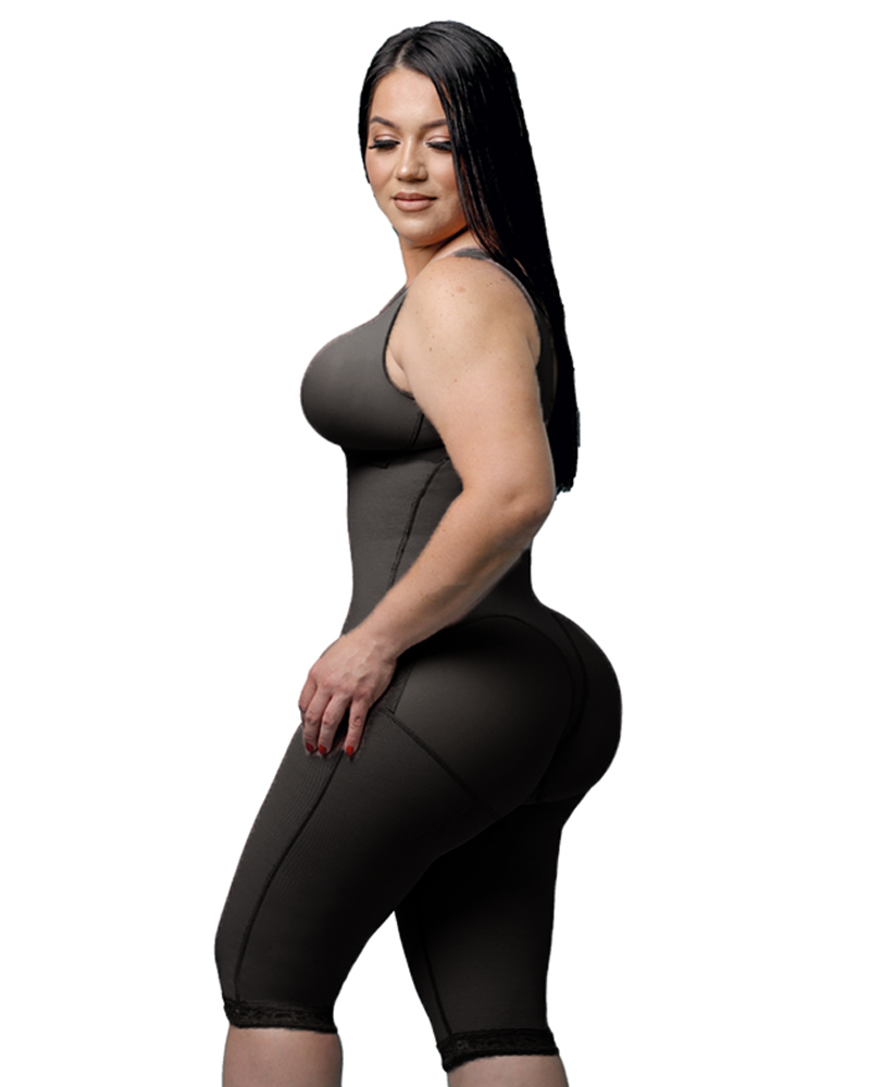 Women's Compression Shapewear Knee-length Girdle With Bra Slimming Bodysuit