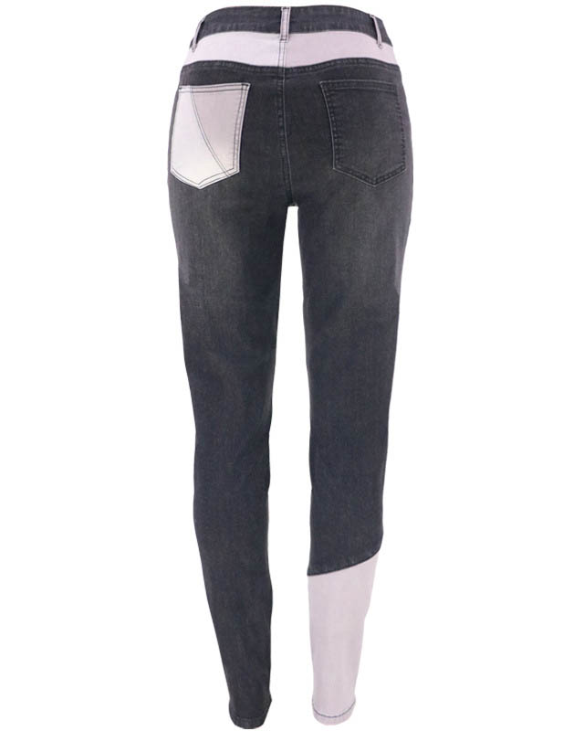 Pantalones de mujer de cintura alta de mezclilla lavada de algodón emp