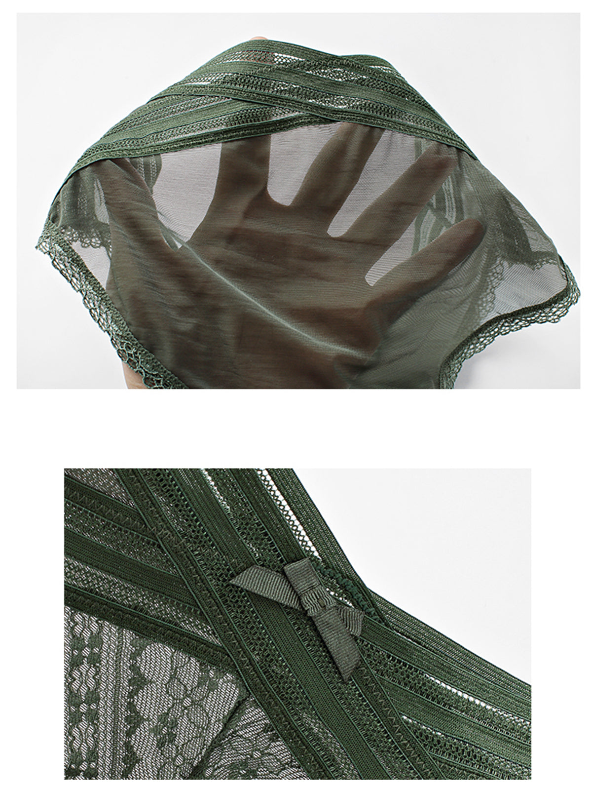 Sujetador inalámbrico sin espalda en forma de U de lencería de encaje 