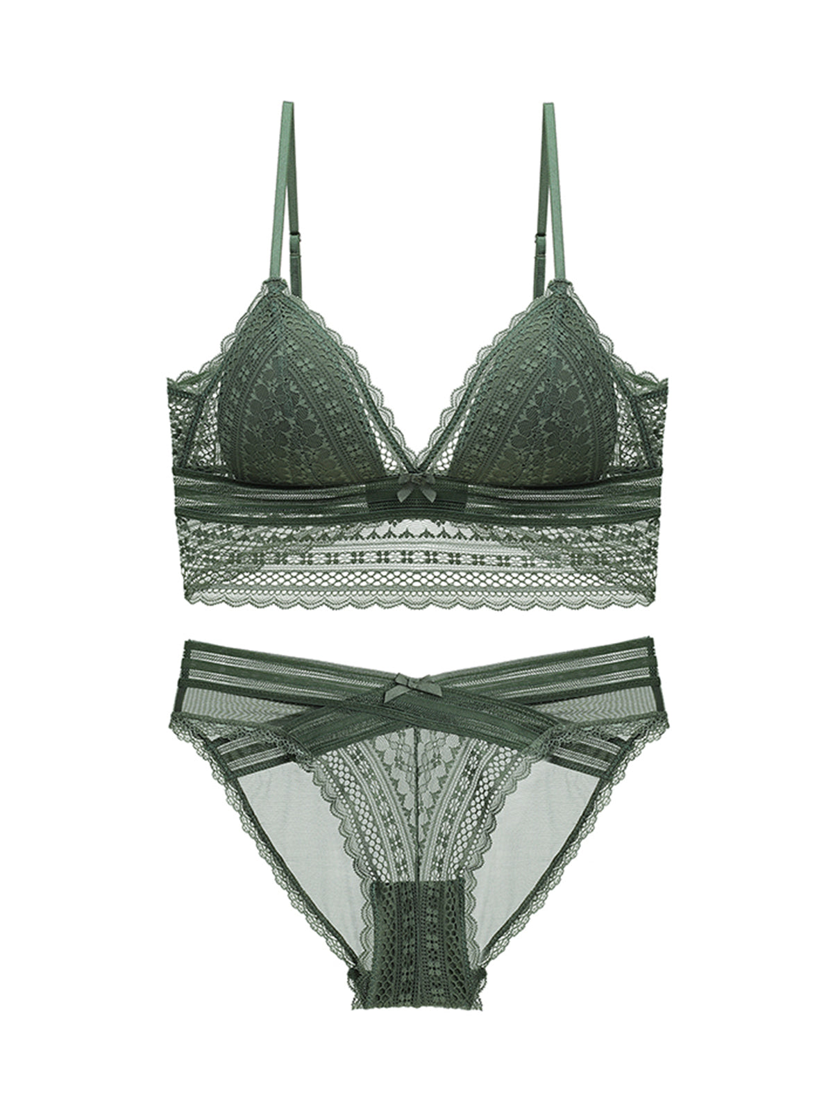 Sujetador inalámbrico sin espalda en forma de U de lencería de encaje 