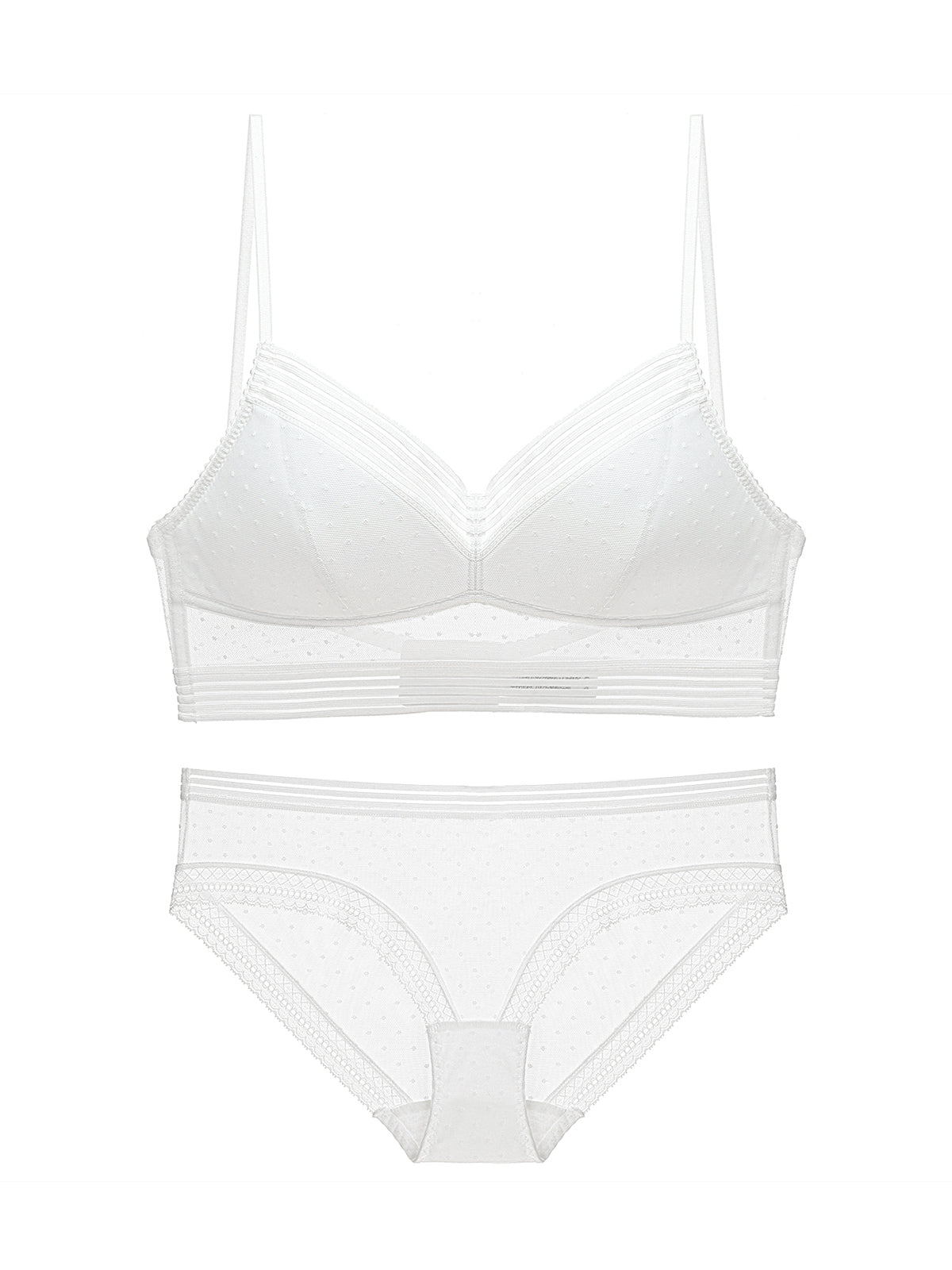 Ropa interior de sujetador inalámbrico de encaje francés de malla de l