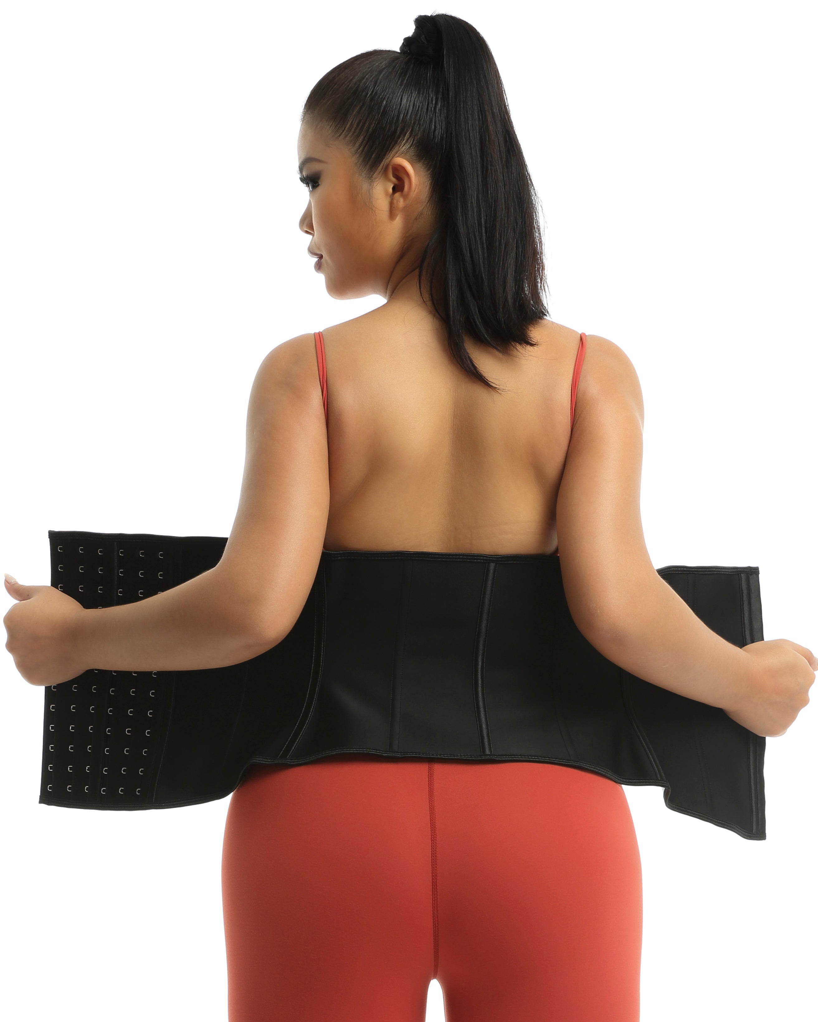 Corsé látex hebilla cintura corsé cinturón latex goma correas corsé