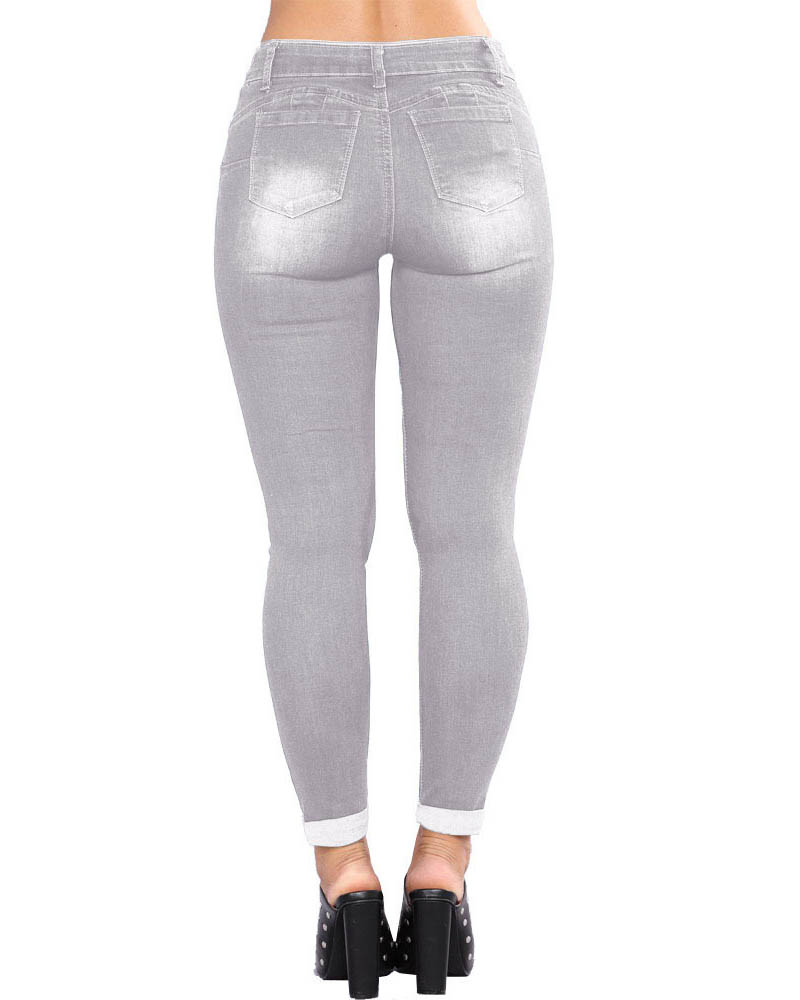 Nalgas slim fit de mujer con agujeros