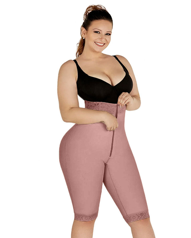 Double Compression High-Waisted Butt Lifting Shorts Knee Short And Lif