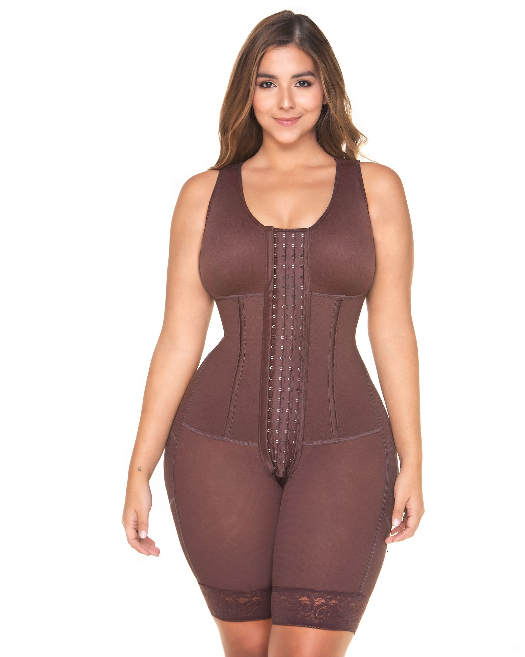 Underbust Eye N Hook Bodysuit Butt Lifting Corset Effect Shapewear Postpartum Recovery Belt Faja Adjustable Straps
