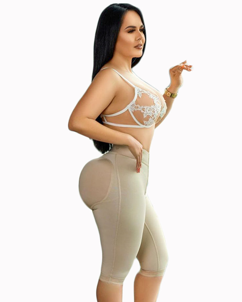 Pantalones cortos de cintura alta hasta la rodilla para dar forma a la