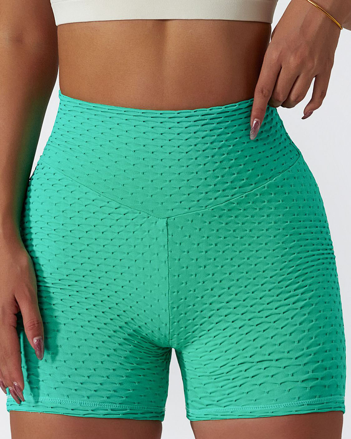 Shorts de ciclista de tiro alto con textura