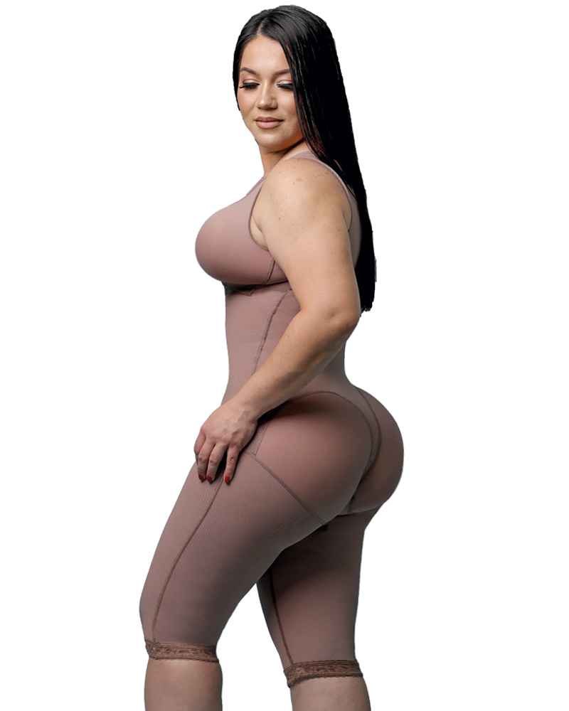 Women's Compression Shapewear Knee-length Girdle With Bra Slimming Bodysuit