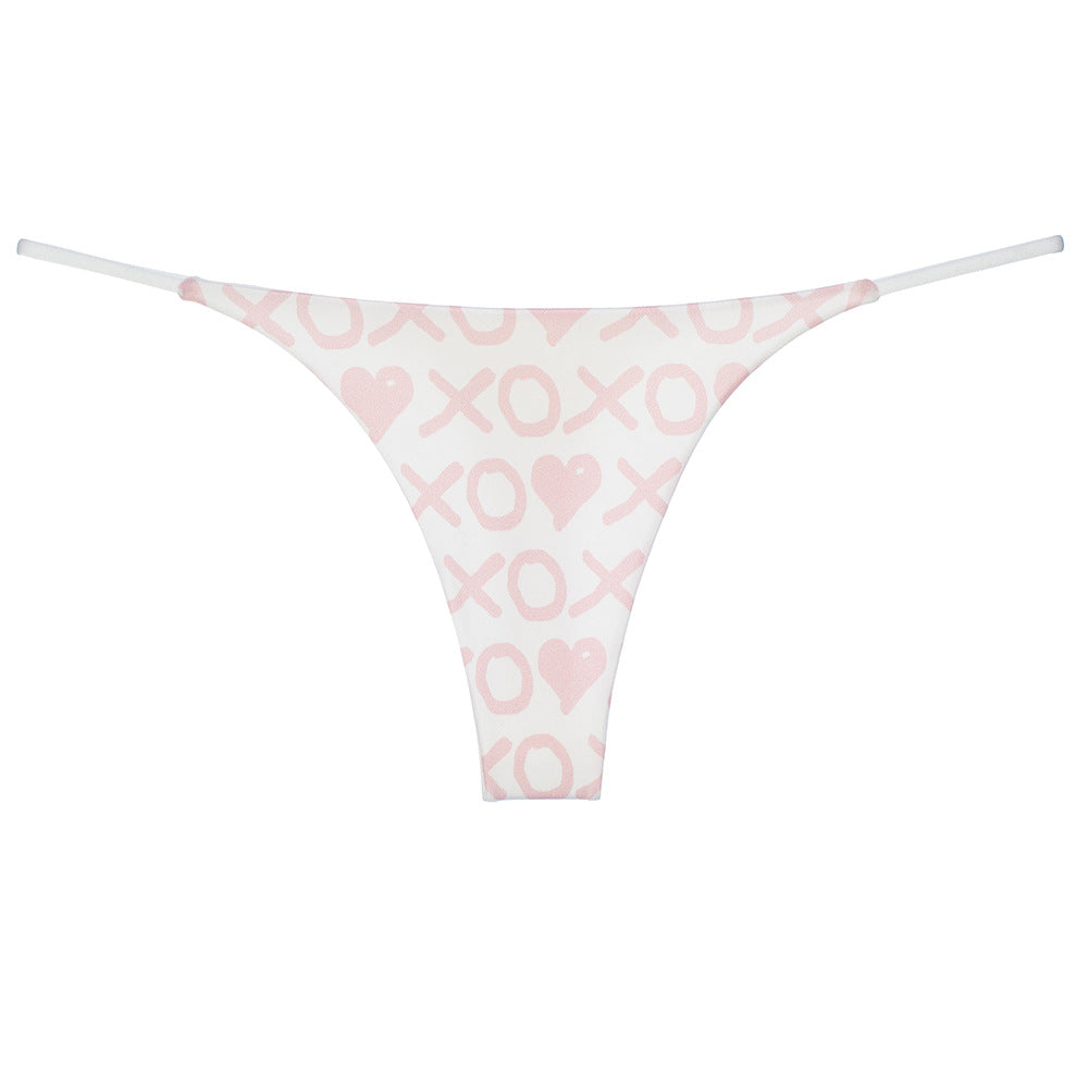 Tanga con espalda en t con estampado de leopardo para mujer