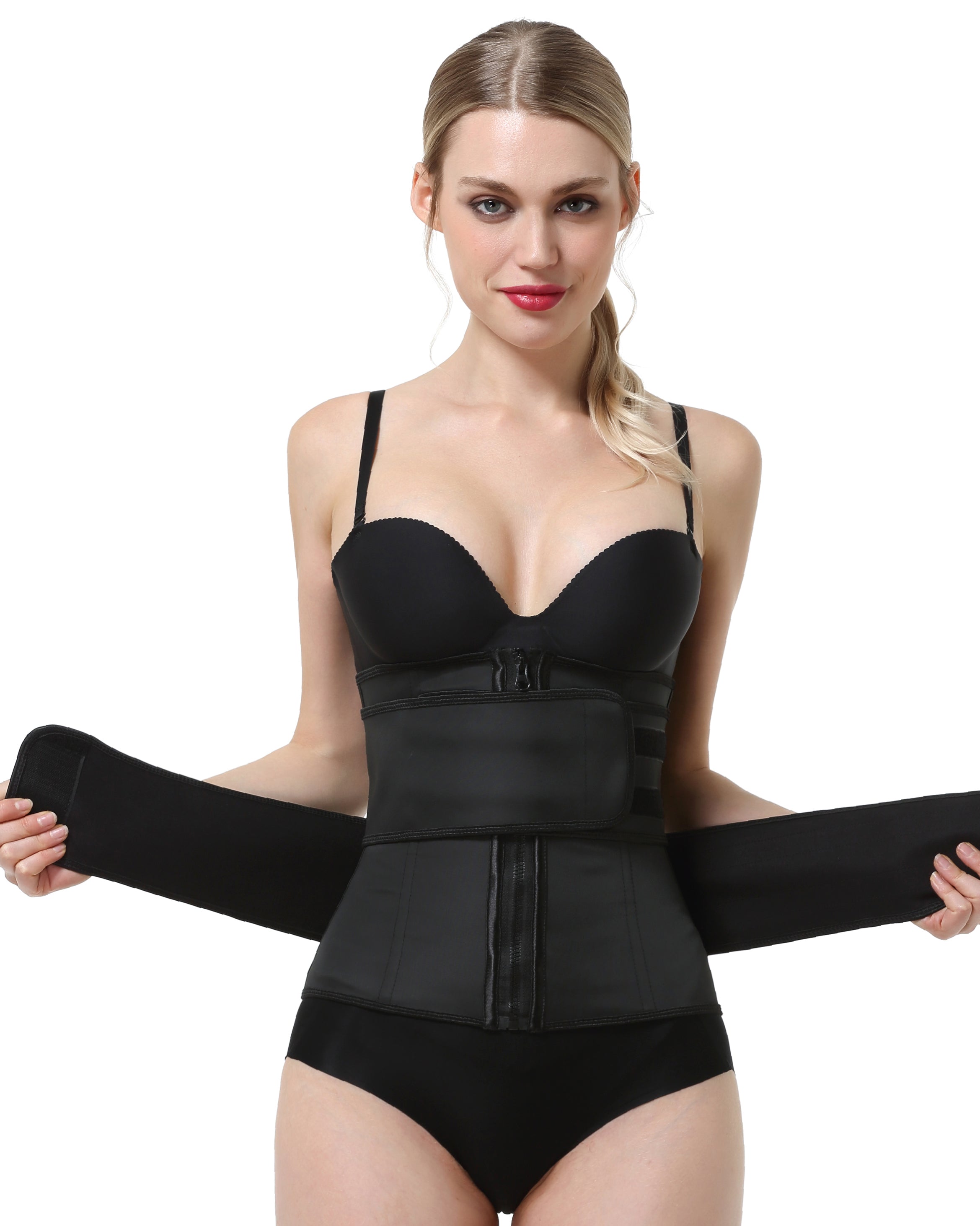 Corsé látex hebilla cintura corsé cinturón latex goma correas corsé