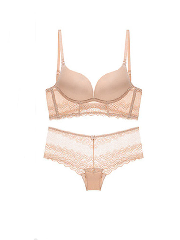 Conjunto de sujetador sexy sin espalda francés